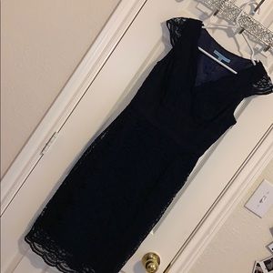 ANTONIO MELANI navy Lace Midi Dress